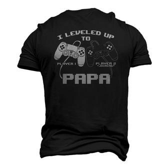 I Leveled Up To Papa Gaming Baby Announcement Men's 3D T-Shirt Back Print | Mazezy