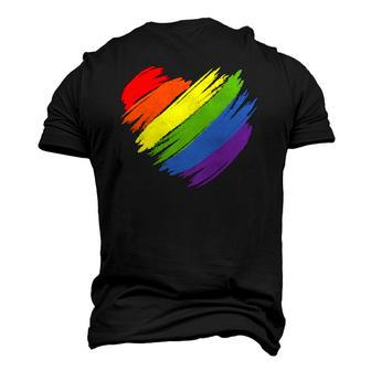 Lgbt Gay Pride Flag Gay Pride 2022 Heart Lgbt Men's 3D T-Shirt Back Print | Mazezy