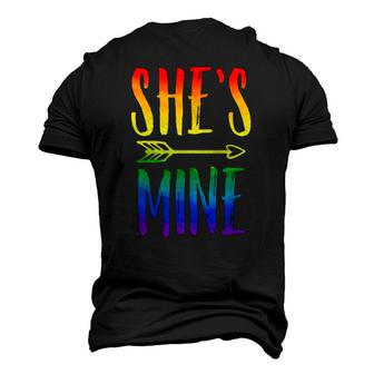 Lgbt Pride Shes Mine Im Her Lesbian Couple Matching Lover Men's 3D T-Shirt Back Print | Mazezy