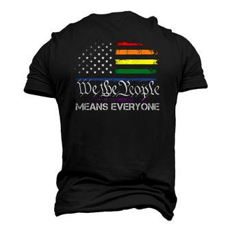 Lgbt Vintage 1776 American Flag We The People Means Everyone Men's 3D T-Shirt Back Print | Mazezy