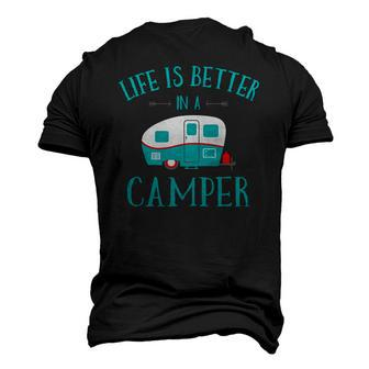 Life Is Better In A Camper Rv Camping Men's 3D T-Shirt Back Print | Mazezy