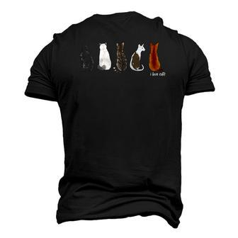 I Love Cats For Cat Lovers Raglan Baseball Tee Men's 3D T-Shirt Back Print | Mazezy