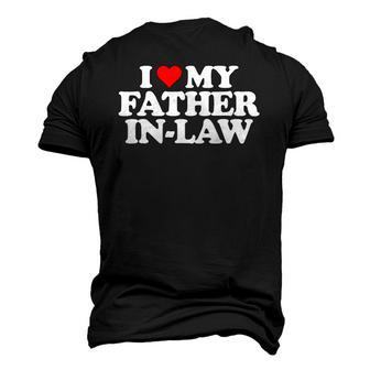 I Love My Father In Law Heart Fun Tee Men's 3D T-Shirt Back Print | Mazezy