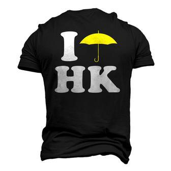 I Love Hk Yellow Umbrella Hong Kong Movement Men's 3D T-Shirt Back Print | Mazezy