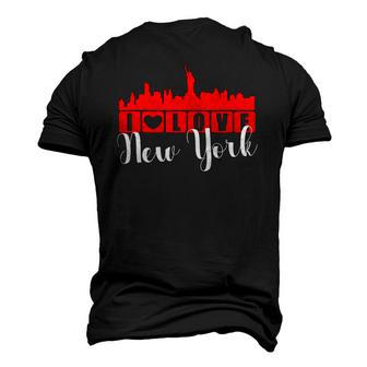 I Love Ny Nyc Skyline New York City Heart Men's 3D T-Shirt Back Print | Mazezy