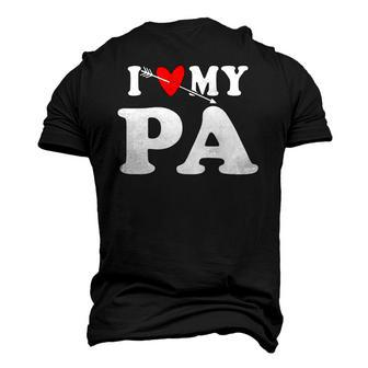 I Love My Pa With Heart Fathers Day Wear For Kid Boy Girl Men's 3D T-Shirt Back Print | Mazezy
