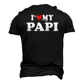 I Love My Papi With Heart Fathers Day Wear For Kids Boy Girl Men's 3D T-Shirt Back Print | Mazezy