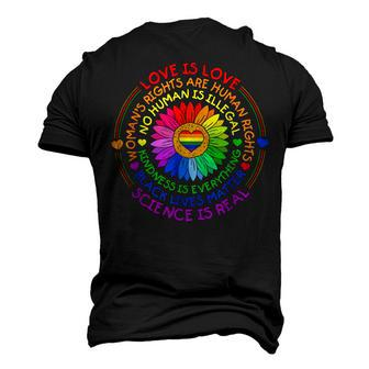 Love Is Love Science Is Real Kindness Is Everything Lgbt Men's 3D T-Shirt Back Print | Mazezy