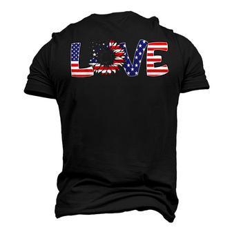 Love Sunflower 4Th Of July Women American Flag Patriotic Men's 3D T-shirt Back Print - Seseable