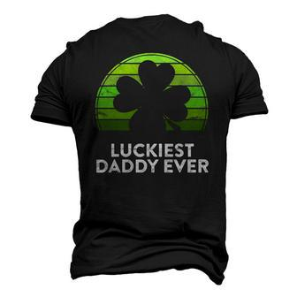 Mens Luckiest Daddy Ever Shamrock Sunset St Patricks Day Dad Men's 3D T-Shirt Back Print | Mazezy