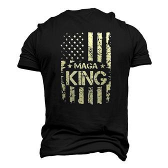 Maga King Make America Great Again Retro American Flag Men's 3D T-Shirt Back Print | Mazezy