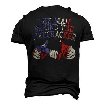 Man Behind Firecracker 4Th Of July Pregnancy Dad Matching V2 Men's 3D T-shirt Back Print - Seseable