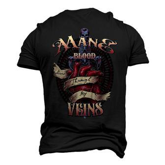 Mane Blood Runs Through My Veins Name Men's 3D Print Graphic Crewneck Short Sleeve T-shirt - Monsterry AU