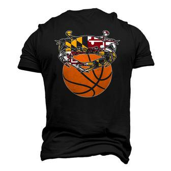 Maryland Crab State Pride Flag Basketball & Blue Crab Men's 3D T-Shirt Back Print | Mazezy