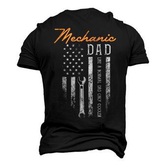 Mens Mechanic Dad Like A Normal Dad Only Cooler Usa Flag Men's 3D T-Shirt Back Print | Mazezy