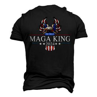 Mega King Eagle Usa Flag Proud Ultra Maga Trump 2024 Men's 3D Print Graphic Crewneck Short Sleeve T-shirt - Monsterry