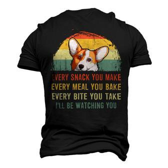 Mens Funny Corgi Retro Every Snack You Make Every Meal You Bake V3 Men's 3D Print Graphic Crewneck Short Sleeve T-shirt - Monsterry DE