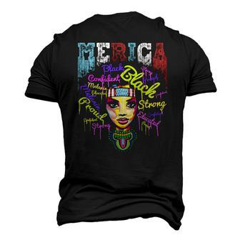 Merica African American Flag Bandana 4Th Of July Queen Men's 3D T-Shirt Back Print | Mazezy