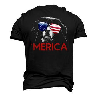 Merica Bernese Mountain Dog American Flag 4Th Of July Men's 3D T-Shirt Back Print | Mazezy