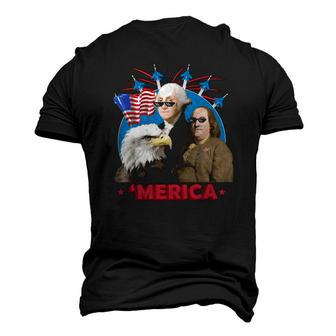 Merica Patriotic Party American Flag Eagle Men's 3D T-Shirt Back Print | Mazezy