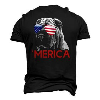 Merica Shar Pei American Flag 4Th Of July Men's 3D T-Shirt Back Print | Mazezy