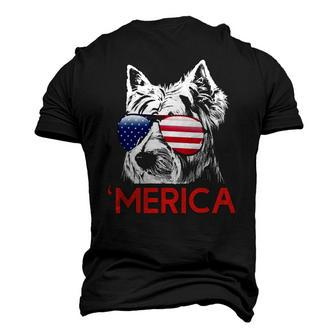 Merica Westie American Flag 4Th Of July Independence Day Men's 3D T-Shirt Back Print | Mazezy