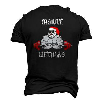 Merry Liftmas Santa Claus Weightlifting Fitness Gym Men's 3D T-Shirt Back Print | Mazezy