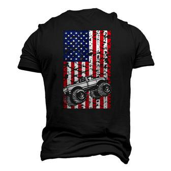 Monster Truck American Flag 4Th Of July Trucks Racing Usa Men's 3D T-Shirt Back Print | Mazezy