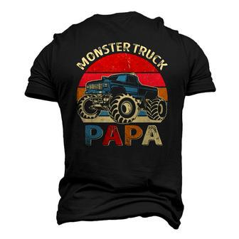 Monster Truck Papa Matching Birthday Party Men's 3D T-Shirt Back Print | Mazezy