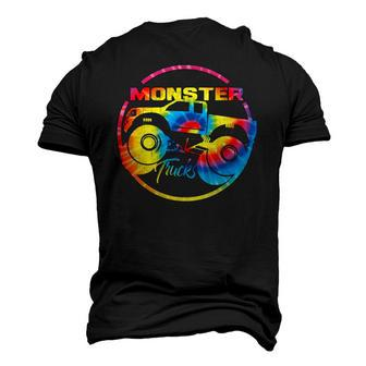 Monster Trucks Retro Tie Dye Off Road Lovers Men's 3D T-Shirt Back Print | Mazezy