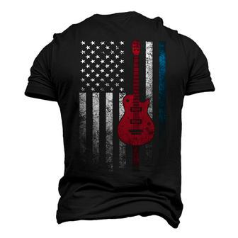 Musician Guitar Music 4Th Of July American Flag Usa America Men's 3D T-shirt Back Print - Seseable