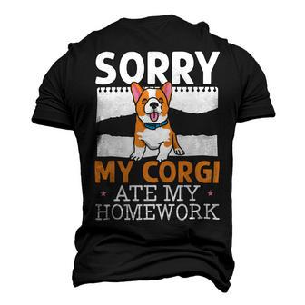 My Corgi Ate My Homework Welsh Corgi Dog Owner Puppy V2 Men's 3D Print Graphic Crewneck Short Sleeve T-shirt - Monsterry DE
