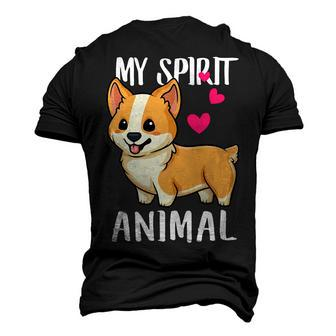 My Spirit Animal Corgi Dog Love-R Dad Mom Boy Girl Funny Men's 3D Print Graphic Crewneck Short Sleeve T-shirt - Monsterry
