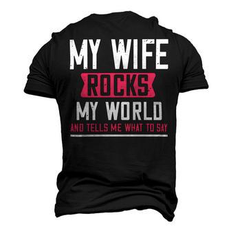 My Wife Rocks My World Papa T-Shirt Fathers Day Gift Men's 3D Print Graphic Crewneck Short Sleeve T-shirt - Monsterry DE