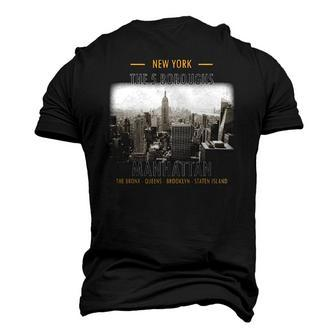 New York The 5 Boroughs Manhattan Bronx Queens Staten Island Men's 3D T-Shirt Back Print | Mazezy