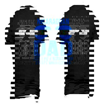 Nicaraguan Dad Nicaragua Flag Sunglasses Fathers Day Men's 3D T-Shirt Back Print | Mazezy