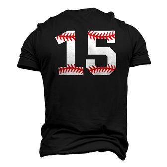 Number 15 Fifteen Baseball Lucky Favorite Jersey Number Men's 3D T-Shirt Back Print | Mazezy