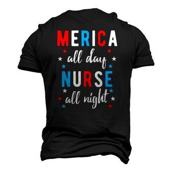 Womens Nurses 4Th Of July Independence Day Night Shift V-Neck Men's 3D T-Shirt Back Print | Mazezy