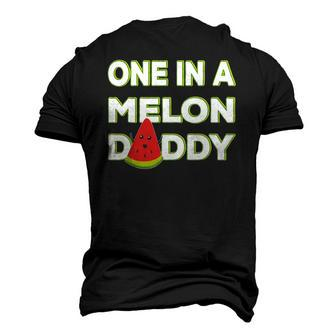 Mens One In A Melon Daddy Watermelon Dad Fathers Day Men's 3D T-Shirt Back Print | Mazezy