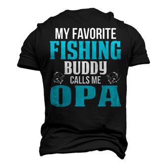 Opa Grandpa Fishing My Favorite Fishing Buddy Calls Me Opa Men's 3D T-shirt Back Print - Seseable