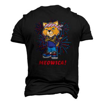 Orange Tabby Gangsta Cat Tattoos Bandana July 4Th Cat Lover Men's 3D T-Shirt Back Print | Mazezy