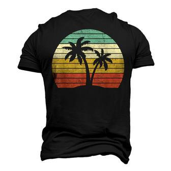 Palm Tree Vintage Retro Style Tropical Beach Men's 3D T-Shirt Back Print | Mazezy