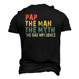 Pap The Man Myth Bad Influence Vintage Men's 3D T-Shirt Back Print | Mazezy