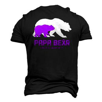 Papa Bear Support Epilepsy Awareness Men's 3D T-Shirt Back Print | Mazezy