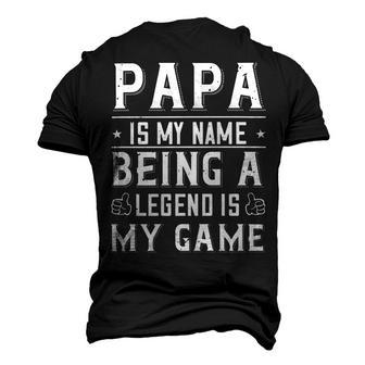 Papa Is My Name Being A Legend Is My Game Papa T-Shirt Fathers Day Gift Men's 3D Print Graphic Crewneck Short Sleeve T-shirt - Monsterry UK