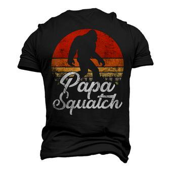 Papa Squatch Dad Bigfoot Sasquatch Vintage Retro Fathers Day Men's 3D T-Shirt Back Print | Mazezy