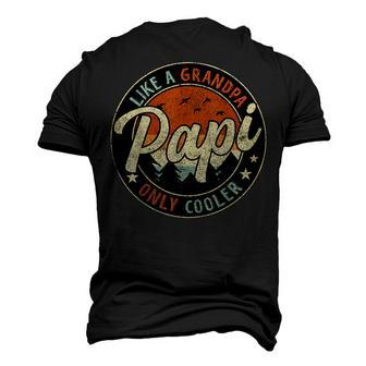 Papi Like A Grandpa Only Cooler Vintage Retro Fathers Day Men's 3D T-Shirt Back Print | Mazezy