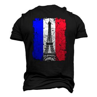 Paris France French Flag Eiffel Tower Europe Men's 3D T-Shirt Back Print | Mazezy