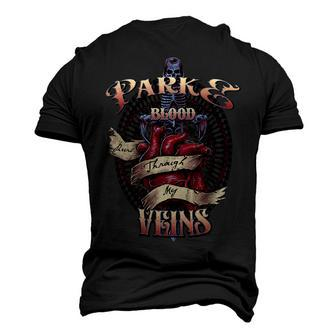 Parke Blood Runs Through My Veins Name Men's 3D Print Graphic Crewneck Short Sleeve T-shirt - Monsterry UK