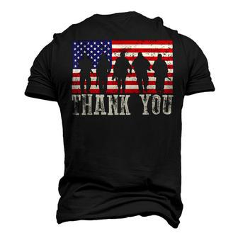 Patriotic American Flag Thank You For Men Women Kid Girl Boy Men's 3D Print Graphic Crewneck Short Sleeve T-shirt - Monsterry